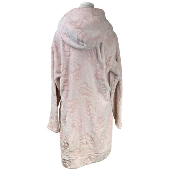 Disney Minnie Mouse Soft Pink Fleece Lounger Sherpa Hood Size Large - Picture 7 of 10